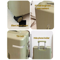 20 Inch 24 Inch Thick Luggage Compartment, Telescopic Pull Rod, Equipped With Three Handheld Handles, TSA With Phone Holder, Universal Silent Wheels, Sturdy And Durable