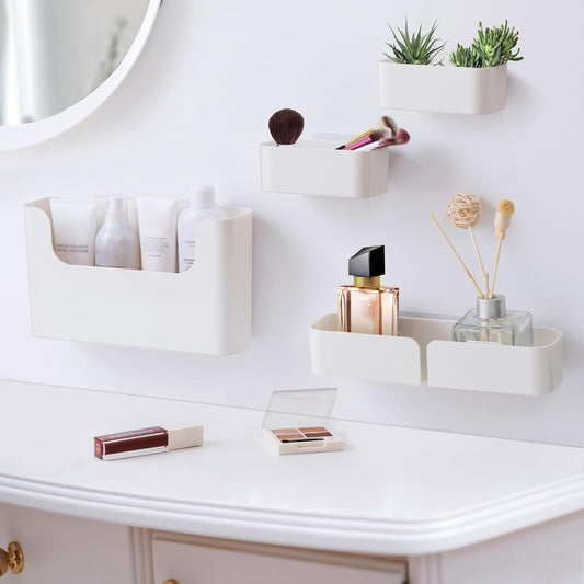 Floating Shelf Wall Mounted Non-Drilling Adhesive Bathroom Organizer Ledge Shelf for Home Decor