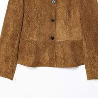 Womens Crew-Neck Long-Sleeve A-Line Hem Jacket Coat