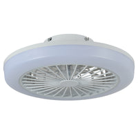 18 Inch Ceiling Fan With RGB Light Remote, Smart LED Ceiling Fans With Remote App Control, Modern Low Profile Dimmable Light Ceiling Fan For Bedroom Living Room White