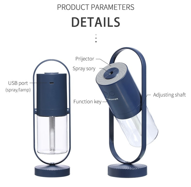 Magic Shadow Starry-Sky Humidifier — USB Cool-Mist Humidifier with Projection Night Light, 200ml, for Bedroom, Office & Car
