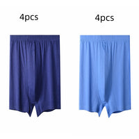 Men's High-waisted Pure Cotton Plus Size Loose Deep-crotch Cotton Breathable Boxer Shorts