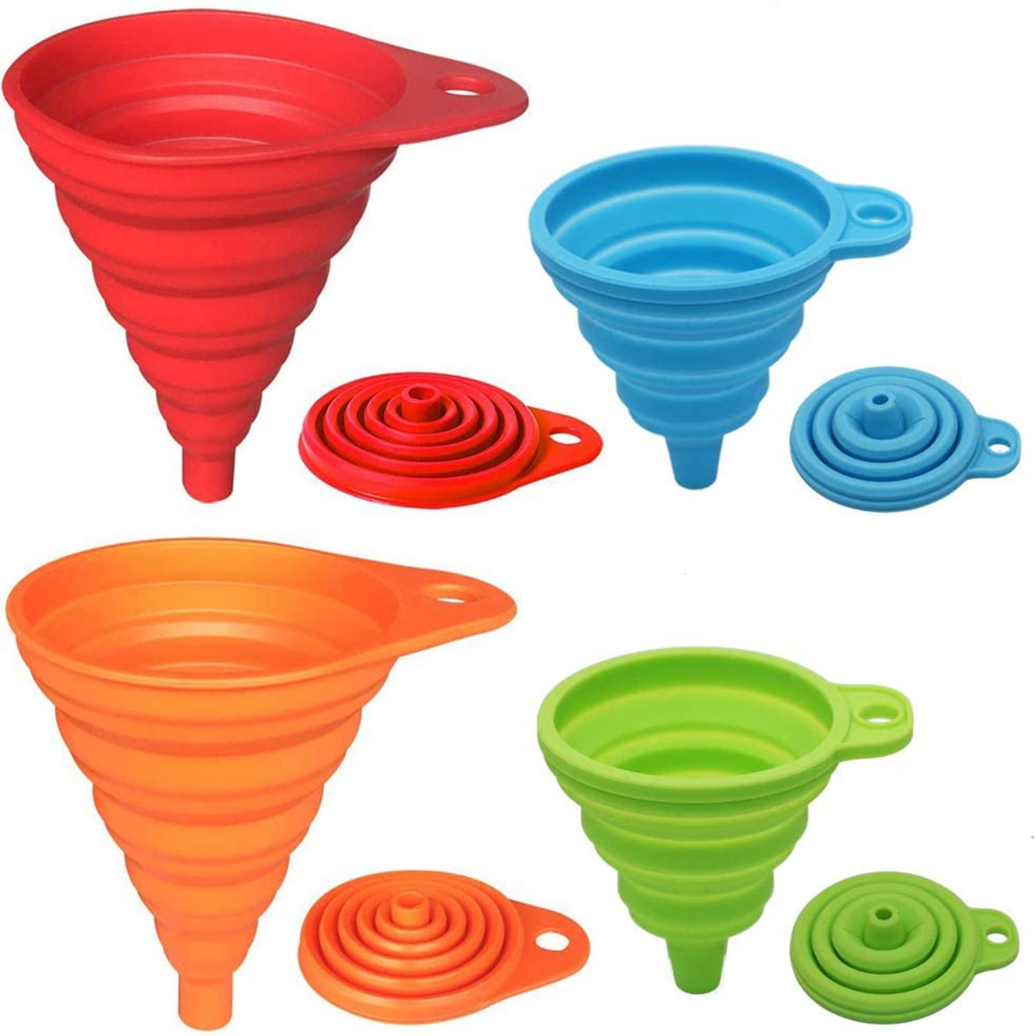 Kitchen Funnel Set 4 Pack, Small and Large, Kitchen Gadgets Accessories Funnels