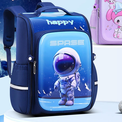 Boys' & Girls' Blue Spaceman Cartoon One-Piece Lightweight School Backpack — Premium Utility Deal | Everyday Home Deal