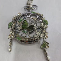 Couples Teal And Green Butterfly Animated Pocket Watch For Graduation Season