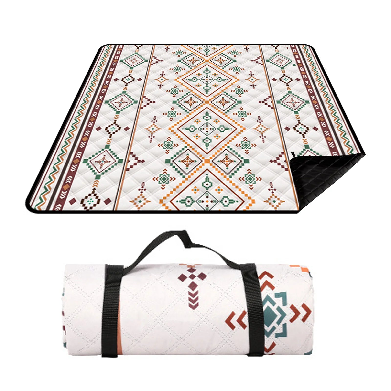 Waterproof Picnic Blanket, 200X200Cm Large Beach Blanket Outdoor Picnic Mat, Beach Mat with Carrying Handle for Camping, Beach