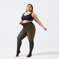 Women's Fall And Winter Outer Wear Plus Size Fake Transparent Black See-through Leggings