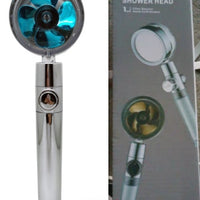 Shower Head Water Saving Flow 360 Degrees Rotating With Small Fan ABS Rain High Pressure Spray Nozzle Bathroom Accessories