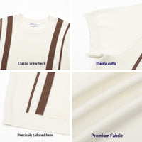 Men's Ice-Silk Cool-Feel Striped Crew-Neck Knitted Top - Premium Apparel Deal | Everyday Home Deal