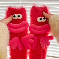 Womens Quirky Coral Fleece Mid-calf Socks