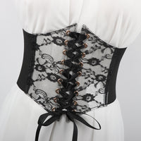 Transparent Lace Elastic Waist Belt For Women Ultra-wide Cincher Strap