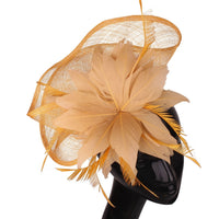 Fan-shaped Handcrafted Linen Headpiece