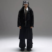 Color-block Design Over-the-knee Trench Coat Silhouette Plus-thick Cotton Coat - Premium Apparel Deal | Everyday Home Deal
