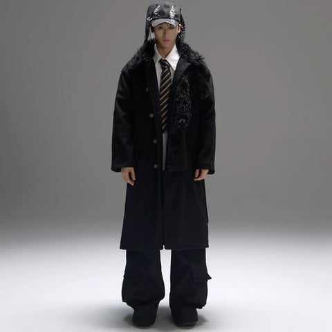 Color-block Design Over-the-knee Trench Coat Silhouette Plus-thick Cotton Coat - Premium Apparel Deal | Everyday Home Deal