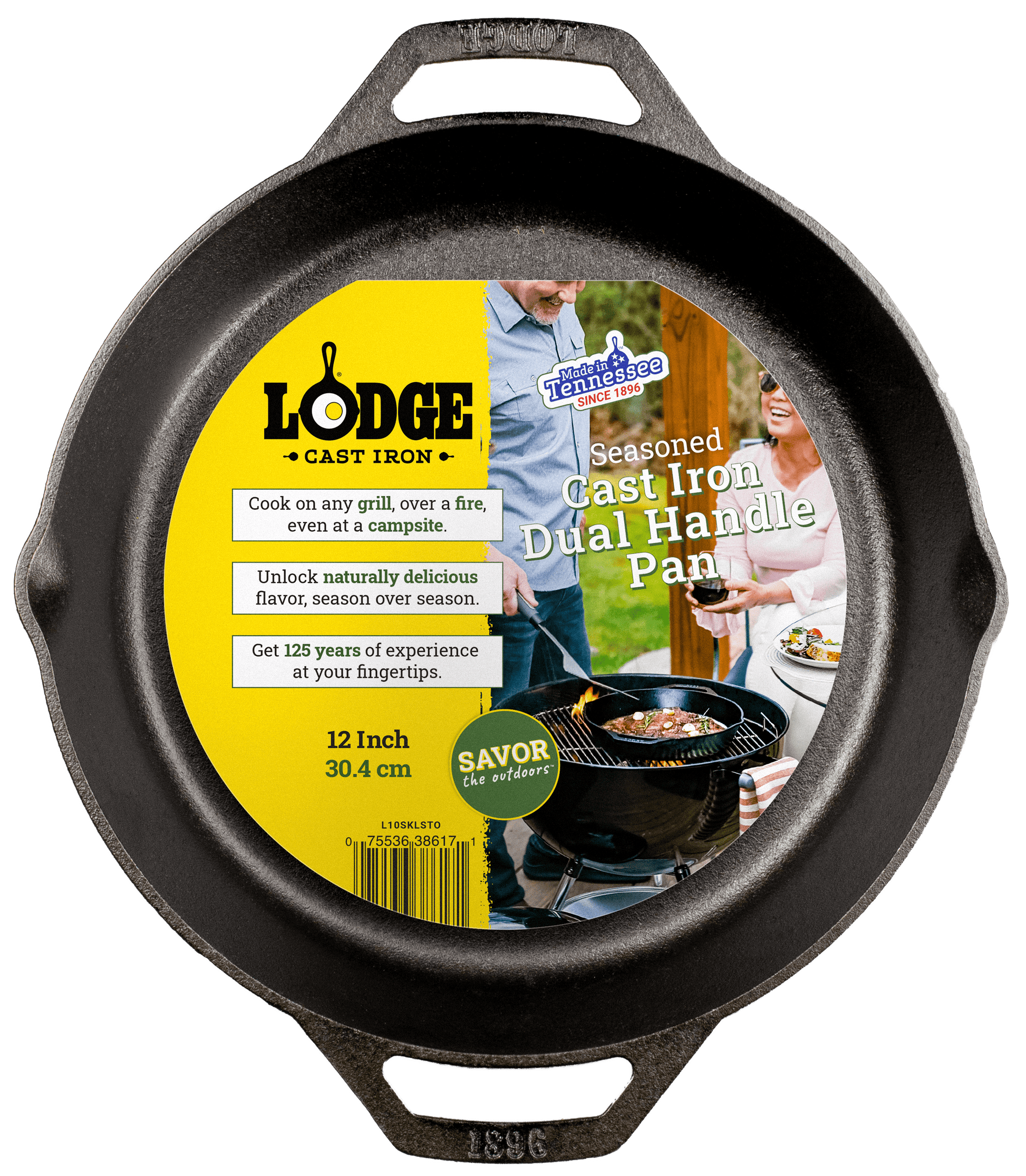 Cast Iron Seasoned 12" Dual Handle Pan-Savor the Outdoors