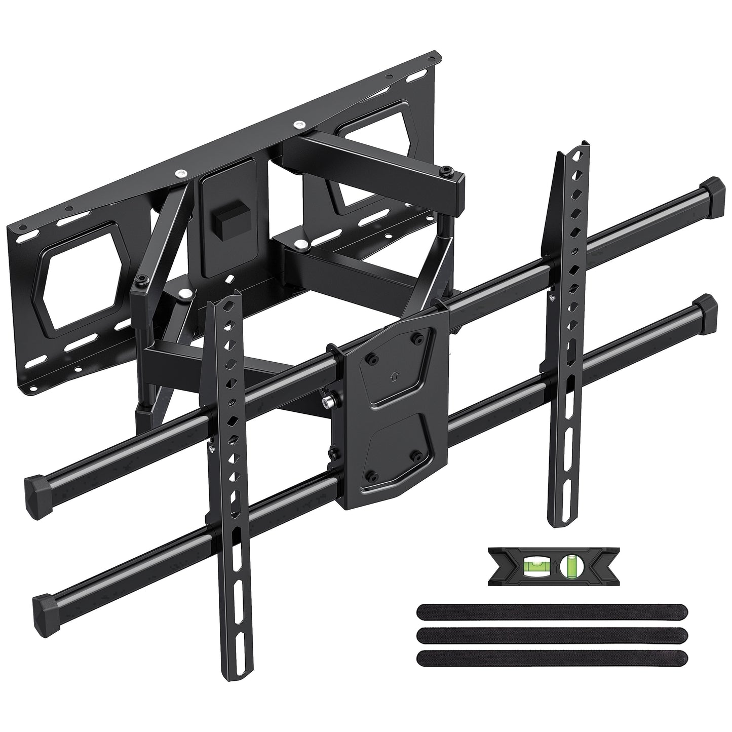 Full Motion TV Wall Mount for 37-84 Inch Screens, Dual Arm Design with Swivel & Tilt, Max VESA 600X400Mm, 132 Lbs, Fits 8"/12"/16" Studs