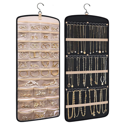 Hanging Jewelry Storage Bag – Double-sided Foldableable Metal