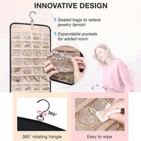 Hanging Jewelry Storage Bag – Double-sided Foldableable Metal