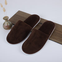 Of Disposable Solid Color Coral Plush Slippers