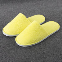 Of Disposable Solid Color Coral Plush Slippers