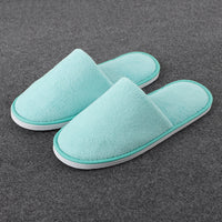 Of Disposable Solid Color Coral Plush Slippers