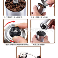 Portable Coffee Grinder Manual Stainless Steel Hand-Cranked
