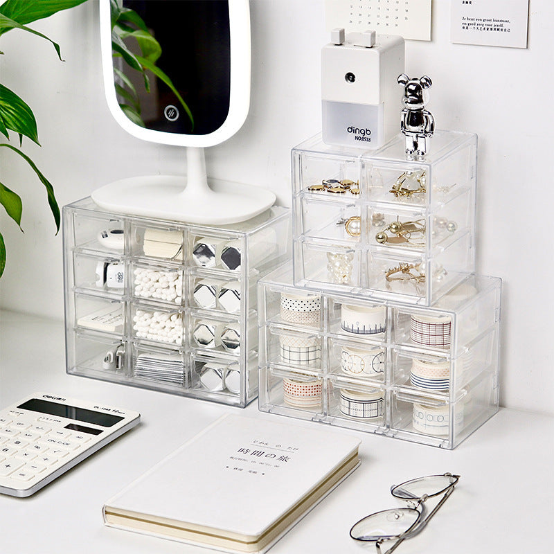 Grid Dustproof Drawer Storage Box – Stationery Jewelry Cosmetics