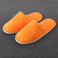 Of Disposable Solid Color Coral Plush Slippers