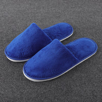 Of Disposable Solid Color Coral Plush Slippers