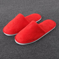 Of Disposable Solid Color Coral Plush Slippers