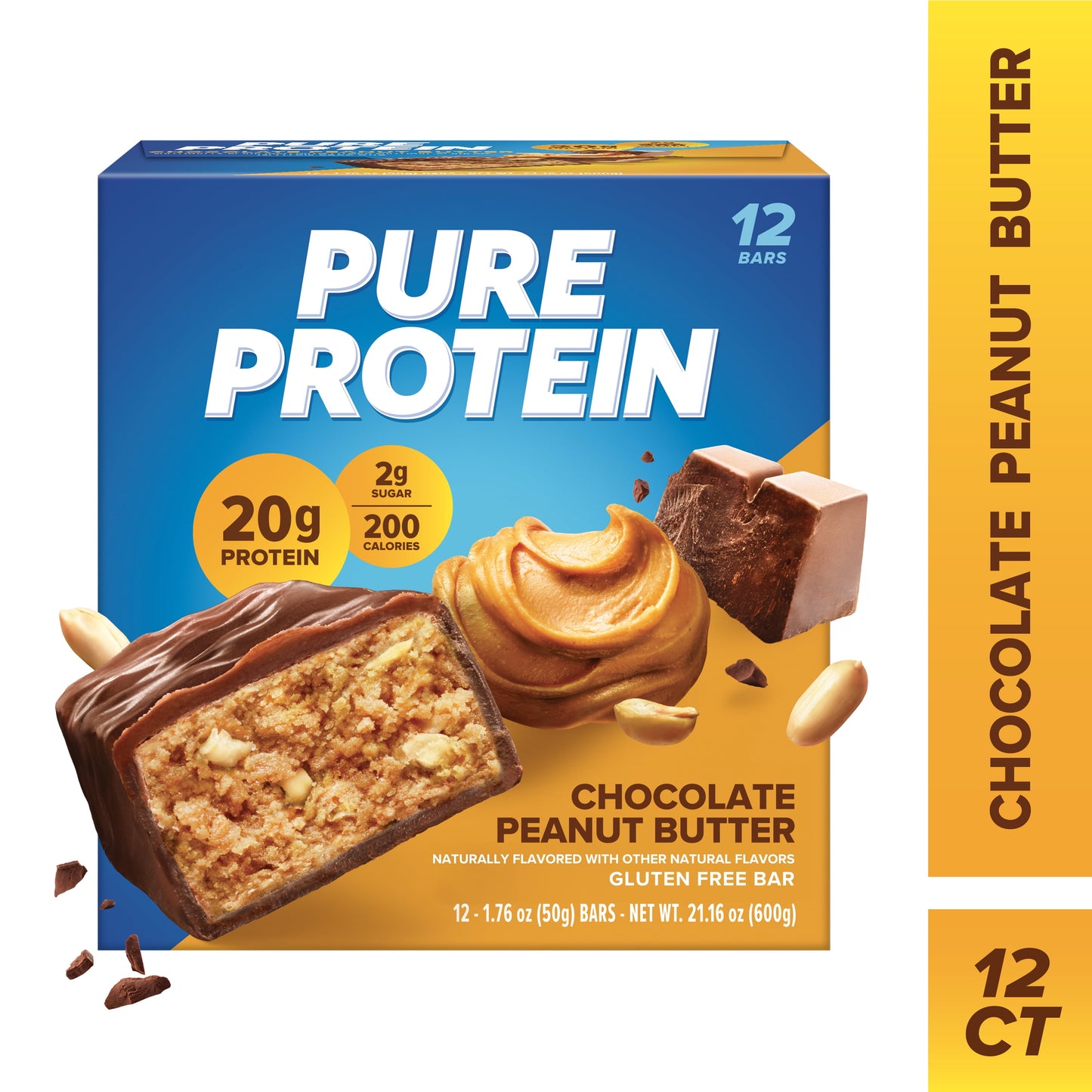 Bars, Chocolate Peanut Butter, Low Sugar, 20G Protein, 1.76 Oz, 12 Count