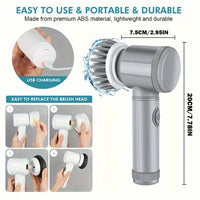 Electric Spin Scrubber – Cordless Bathroom Cleaning Brush with 5 Replaceable Heads for Tile, Tub &amp; Grout