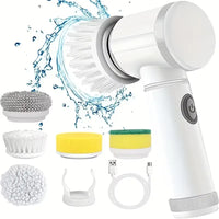 Electric Spin Scrubber – Cordless Bathroom Cleaning Brush with 5 Replaceable Heads for Tile, Tub &amp; Grout