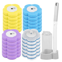 Toilet Brush and Holder Set with Disposable Refills Replacement Head Cleaning Kit Bathroom Cleaning Brush WC Accessories Tool