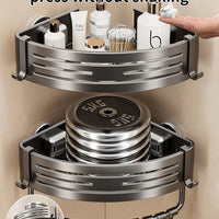 Aluminum Bathroom Storage Shelf – Triangle Basket Wall
