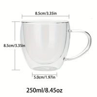 Double-walled Borosilicate Glass Coffee – Mug Handle Perfect