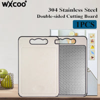 Stainless Steel Cutting Board for Kitchen Food-Grade Diamond-Pattern Large Chopping Board Non-Slip Double Sided Cutting Board