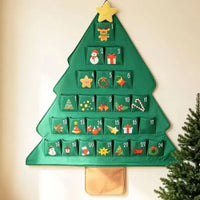 Hanging Christmas Tree Pocket Organizer – 41" DIY Advent Calendar & Treat Display