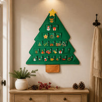 Hanging Christmas Tree Pocket Organizer – 41" DIY Advent Calendar & Treat Display