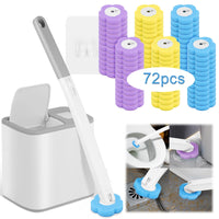Toilet Brush and Holder Set with Disposable Refills Replacement Head Cleaning Kit Bathroom Cleaning Brush WC Accessories Tool