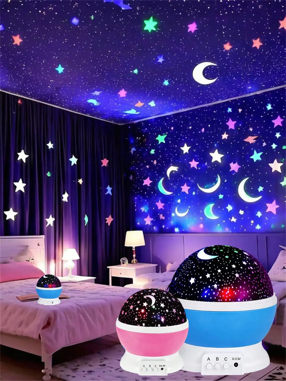 Star Moon Projection Lamp – Room Decor Birthday