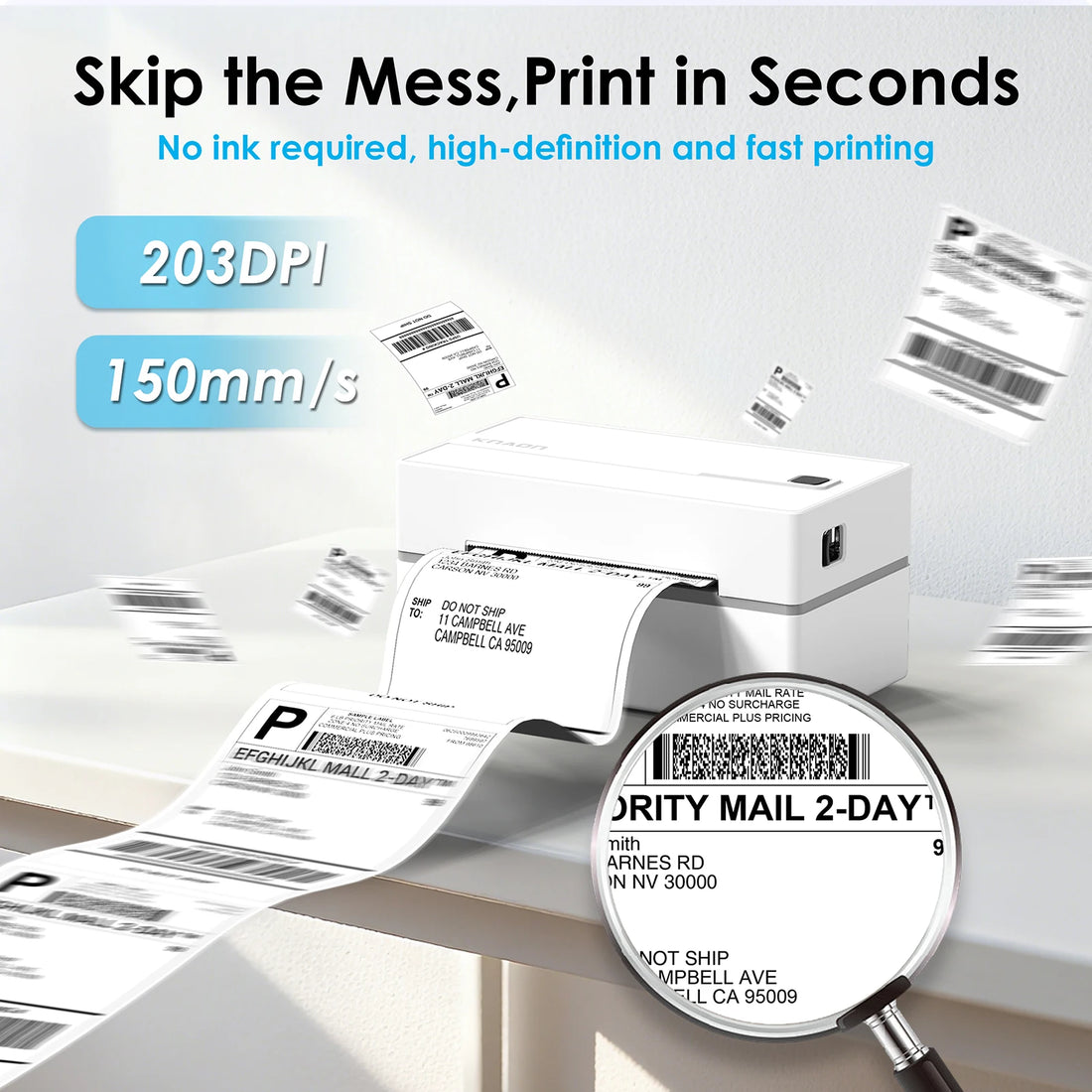 Thermal Label Printer — 4x6 Shipping Label Printer for Small Business & Home Use