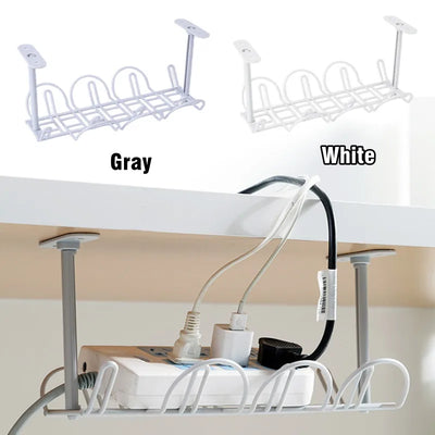 Under Desk Cable Management Tray – Power Strip & Cord Organizer