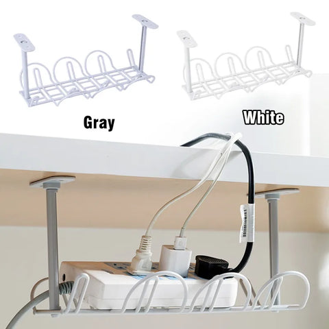 Under Desk Cable Management Tray – Power Strip & Cord Organizer