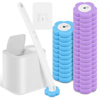 Toilet Brush and Holder Set with Disposable Refills Replacement Head Cleaning Kit Bathroom Cleaning Brush WC Accessories Tool