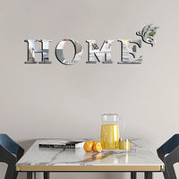 HOME Logo 3D Mirror Wall Sticker Entrance Decoration