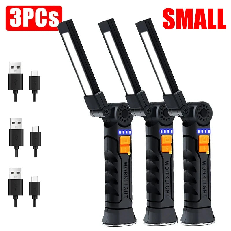 Cob LED Flashlight USB Accessory – Rechargeable Work Light