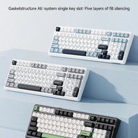 AULA F99 Gaming Mechanical Keyboard 99 Keys Gasket Structure Wireless Bluetooth Wired Hot Swappable PBT Gasket RGB For PC Laptop