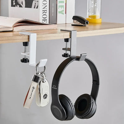 Adjustable Desk Edge Hooks – Gaming Headset Hanger