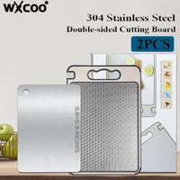 Stainless Steel Cutting Board for Kitchen Food-Grade Diamond-Pattern Large Chopping Board Non-Slip Double Sided Cutting Board